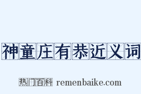 神童庄有恭近义词是什么意思的图片